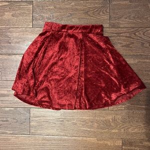 Red Velvet Skater Skirt XS